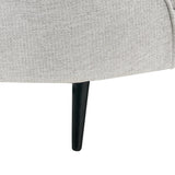 Canapé Glamour en Tissu Forme Courbée Pieds Noirs en Métal Blanc Cassé Savar