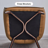 LEMROE Lot de 2 chaises de salle à manger en cuir avec dossier et accoudoirs - Chaises de salle à manger rembourrées avec pieds en métal (gris et marron)