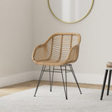Atmosphera - Fauteuil Koeta - métal et rotin
