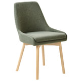 Beliani Lot de 2 Chaises de Salle à Manger Pieds Bois Massif Siège Rembourré en Tissu Polyester Vert Foncé Melfort