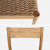 Alice's Home - Lot de 2 chaises Naturelles en Bois et Cordage. Ella. L 49.5 x P 53 x H 82cm