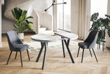 AlpiMeble Table Pliante Ronde OVO – Table Ronde pour Salle à Manger pour Salon – Plateau laminé 36 mm – Tableau Salle Manger – Tableau pour Dimensions de 80 cm a 130 cm Blanc