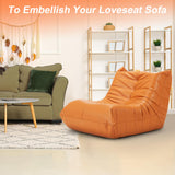 Hobestluk Pouf poire géant en mousse à mémoire de forme pour adultes, salon, chambre à coucher, dortoir, bureau (orange)