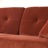 CONCEPT USINE | Canapé 3 Places HOGA Terracotta | Style Scandinave | Velours Côtelé Déhoussable | Assise Confortable Rembourrée | Pieds Obliques Bois | Design Tendance et Chaleureux