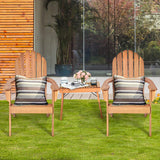 KOMFOTTEU Fauteuil Adirondack, Bois d’Acacia, Chaise de Jardin, Charge de 160 kg, Design Ergonomique, Chaise de feu de Camp, Sièges en Terrasse avec Dossier et Accoudoirs (Naturel)