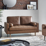 Julian Bowen Canapé 2 Places Henley en Similicuir Marron