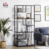 HOMCOM Bibliothèque étagère de Rangement à 7 Niveaux Cadre en Acier Style Industriel pour Salon Chambre Cuisine - 83 x 34 x 180 cm
