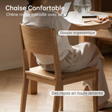 YESWOOD Lot de 2 Chaises de Salle à Manger, Chaises en Chêne Massif, Style Moderne Minimaliste, Chaises Assemblées pour Cuisine, Salon, Chambre, 44,8 x 54 x 80 cm, Chêne Naturel