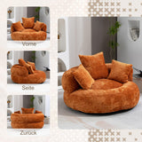 KOMHTOM Gros Pouf Canapé, Pouf Fauteuil Canapé pour Les Paresseux, avec 3 Coussins, sans Installation, Idéal pour Chambre, Salon ou cinéma Maison (Orange)