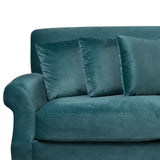 Canapé Fixe 2 Places en Velours Bleu Foncé avec Pieds en Bois et Rembourrage Moelleux pour Salon Design Glamour Beliani