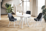AlpiMeble Table Pliante Ronde OVO – Table Ronde pour Salle à Manger pour Salon – Plateau laminé 36 mm – Tableau Salle Manger – Tableau pour Dimensions de 80 cm a 130 cm Blanc