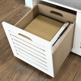 SoBuy Banc Chaussures Entrée Rangement - Meuble à Chaussures avec Coussin Rembourré et 2 Paniers - Banc d’Entrée en Bois pour Couloir - 71x34x43cm, Blanc, FSR23-K-W