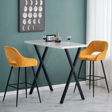 JaHECOME Tabourets de Bar avec Dossier, Accoudoirs et Repose-Pieds,Chaises de Bar Roubourés, Pieds en Métal Chaises pour Salon, Bistrots (2, Jaune)