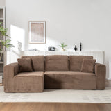 Yihomfy Canapé d'angle Modulable,Canapé-lit Convertible,Canapé Nuage sans Montage avec Assise Profonde,Canapé Moderne en Forme de L pour Salon (Marron)