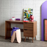 sweeek - Bureau à 2 tiroirs décor Bois de Noyer