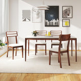 COSTWAY Chaise Salle a Manger Lot de 2, Chaises Hautes avec Dossier Haut, Siège Rembourré, Pieds en Bois de Caoutchouc, Fauteuil Salle a Manger sans Accoudoirs, Charge 180 KG (Noyer)