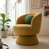 Oviala Fauteuil pivotant en Tissu Jaune