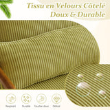 Bonnlo Fauteuil de Salon en Velours Côtelé, Chaise d'Appoint Relaxation avec Cadre en Bois, Siège Confortable pour Salon, Chambre, Terrasse, 65 x 80 x 78 cm (Vert)