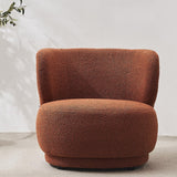 HOMIFAB Fauteuil en Tissu Bouclette Rouille - Ester