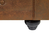 Vente-unique - Canapé 3 Places Chesterfield en Microfibre Aspect Cuir Vieilli