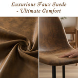 Homy CASA – Lot de 4 chaises de Salle à Manger Douces avec Dossier et Pieds en métal Massif pour Salon, Maison, Marron