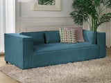 Lisa Design - Canapé Stella en Velours Côtelé - Sofa Bleu Canard 3 Places - Salon