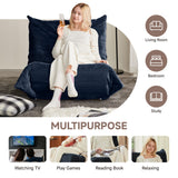 XOFUGEM Pouf poire pour adultes, en mousse à mémoire de forme haute densité confortable, pour salon, chambre à coucher, lecture et télévision (bleu)