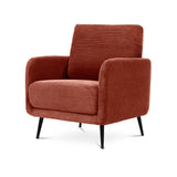 Sicaan Fauteuil Design Emma Velours Côtelé Terracotta – Fauteuil Moderne et Confortable – Assise Ergonomique Élégante pour Salon, Chambre ou Bureau – Style Contemporain Chic 71x75x81 cm