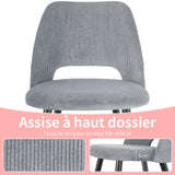 WAFTING Lot de 2 Chaises de Salle à Manger, Chaise avec Velours Côtelé en Éponge Épaisse, Chaise de Cuisine avec Pieds Métalliques Séparés, pour Salle à Manger, Cuisine et Réception, Gris