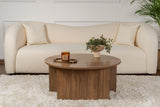 Élégante Table à café en Noyer, diamètre : 90 cm, Hauteur : 41 cm, 100% mélamine, épaisseur : 18 mm, élégante et Durable pour Les espaces de Vie Modernes