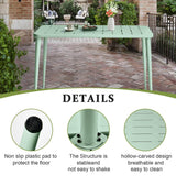LOKKHAN Table à manger rectangulaire moderne en métal pour 6 personnes - Table intérieure et extérieure - Table de café, bar, bureau et réunion - Jardin - Balcon - 120 x 60 x 76 cm - Vert pois