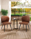 6XPCS Chaises de salle à manger en cuir PU , chaises de salle à manger et de cuisine modernes, capacité de charge de 150KG Chaises d'appoint tapissées avec pieds en acier-MARRON (2, marron, Moyen)