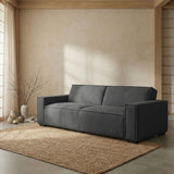 Menzzo Canapé Clic-Clac 3 Places Roger Tissu Bouclette Gris – Convertible Design Moderne 230 cm – Canapé Lit Confortable avec Dossier Rabattable pour Salon & Studio