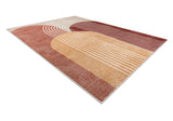 rugsx Tapis Fusion 0810 Tapis géométrique Moderne en Crème & Terracotta - Salon, Salle à Manger, Grandes pièces 160x220 cm
