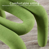 Chaise de salle à manger géométrique moderne – Tabouret décoratif pour chambre à coucher, contemporain rembourré en velours avec dossier – Chaise d'appoint de salon