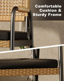 Zstar Chaise de Jardin, rotin tressé, Lot de 2, Coussins Inclus, Cadre métal, résistante aux intempéries, terrasse, Balcon, Piscine, Blanc, Confortable, mobilier extérieur, Noir
