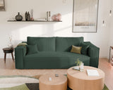 GREKPOL Sofa 240x105 cm - Canapé 3 Places Velours Côtelé - Vert Canapé Convertible 3 Places avec Dossier rembourré