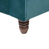 Canapé Fixe 2 Places en Velours Bleu Foncé avec Pieds en Bois et Rembourrage Moelleux pour Salon Design Glamour Beliani