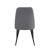 Ball & Cast Chaises de Cuisine rembourrées Lot de 2, chaises de Salle à Manger Modernes, chaises d'appoint Confortables avec Pieds en métal, Gris