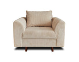 Lisa Design - Fauteuil Rune en Velours Côtelé Beige - Salon