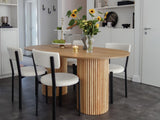 Table de Repas Ovale 180 x 100 cm en MDF et Bois d'Hévéa Bois Clair Sheridan