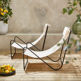 Alice's Garden - Lot de 2 Fauteuil Relax Mencora Structure en métal. Assise en Toile avec Repose-tête