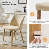 HULALA HOME Chaise Salle a Manger, Chaise Coiffeuse Moderne, Lot de 2 Chaises de Salle à Manger, Confortables avec Pieds en Bois, Convient au Salon, Salle à Manger, Chambre, Beige