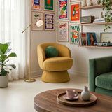 Oviala Fauteuil pivotant en Tissu Jaune