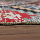 Paco Home Tapis Intérieur Et Extérieur Zigzag Rouge Orange Noir, Dimension:240x340 cm