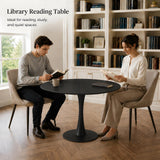 GOKHOMX Table Ronde Noire 110 cm - pour 4 à 6 Personnes, Parfaite pour la Cuisine, la Salle à Manger, Le Bistro et Les Conférences | Design Scandinave Moderne