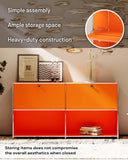 Simplink Buffet en métal avec 2 Portes à Rabat, ameublement Moderne, Parfait pour la Maison, Le Bureau, la Cuisine, Le Couloir, Le Foyer et la Chambre à Coucher (Orange Mat)