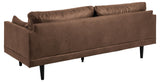 AC Design Furniture Sune Canapé rembourré Effet Cuir 3 Places avec 2 Coussins et Pieds en métal Noir, 200 x 83 x 82 cm (l x H x P)