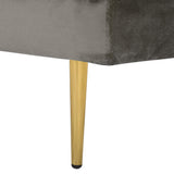 Chaise Longue Méridienne Côté Droit en Velours Beige pour Salon Glamour Beliani