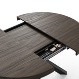 MOBILI FIVER, Table Ronde Extensible Emma, 120-160 cm, Noyer américain, avec Pieds Noirs croisés, pour 4-6 Personnes, Table Extensible pour Cuisine, Salon, Made in Italy